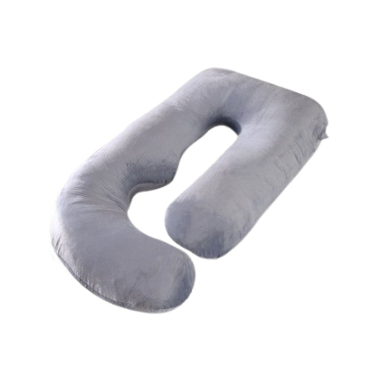 Perna pentru Gravide si Sarcina, Design Ergonomic Tip J, Suport Lombar si Abdominal, Husa Lavabila, Umplutura Poliester, 155 x 75 x 60 cm, Gri
