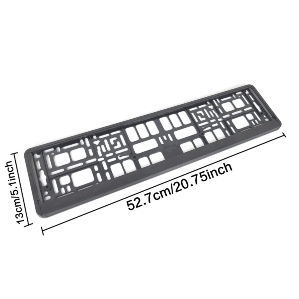 Suport Placute Inmatriculare XC-W341, Rama Auto Universala Standard European, Plastic Rezistent la Intemperii, 52.9 x 13 x 1.2 cm, Negru