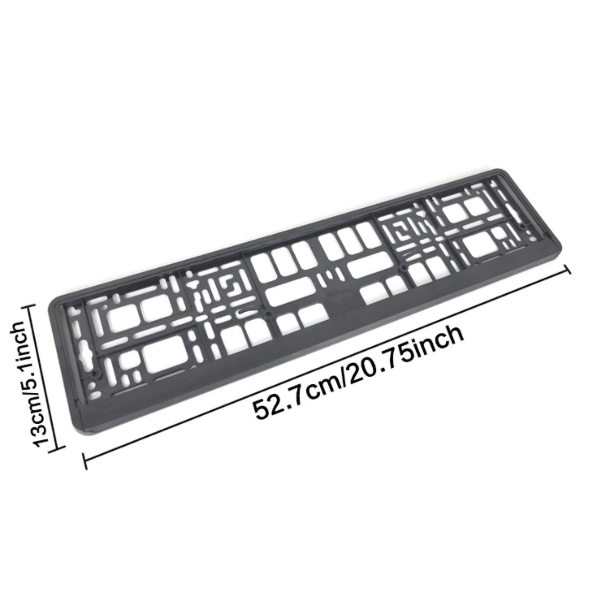 Suport Placute Inmatriculare XC-W341, Rama Auto Universala Standard European, Plastic Rezistent la Intemperii, 52.9 x 13 x 1.2 cm, Negru