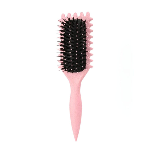 Perie Profesionala pentru Definirea Buclelor, Perie Multifunctionala pentru Styling si Volum, Par Cret sau Ondulat, Design Ergonomic, 24.5 x 7 x 4.3 cm, Roz