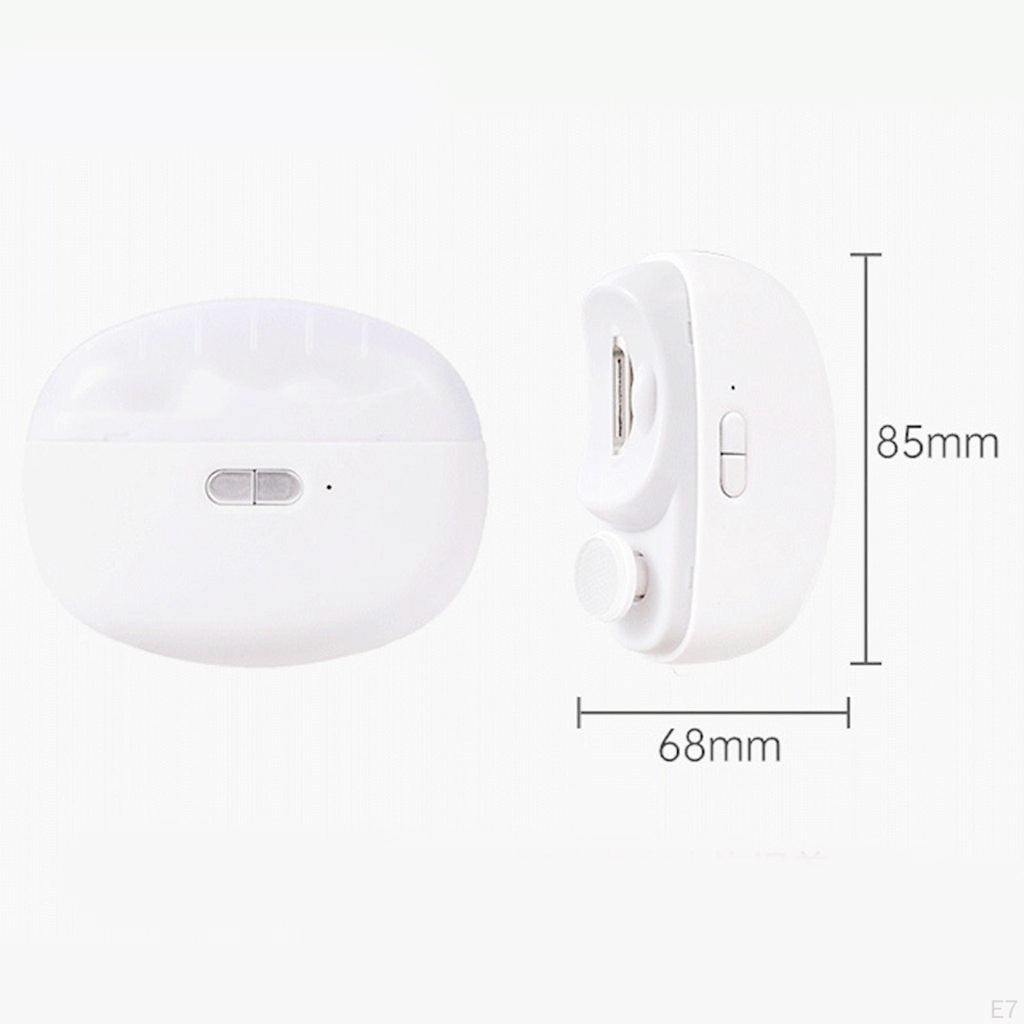 Unghiera Electrica 2 in 1 pentru Taiat si Slefuit, 2 Viteze, Lumina LED si Compartiment Resturi, Silentioasa 65 dB, Incarcare USB-C, ABS, 8.5 x 6.8 x 3.3 cm, Alb