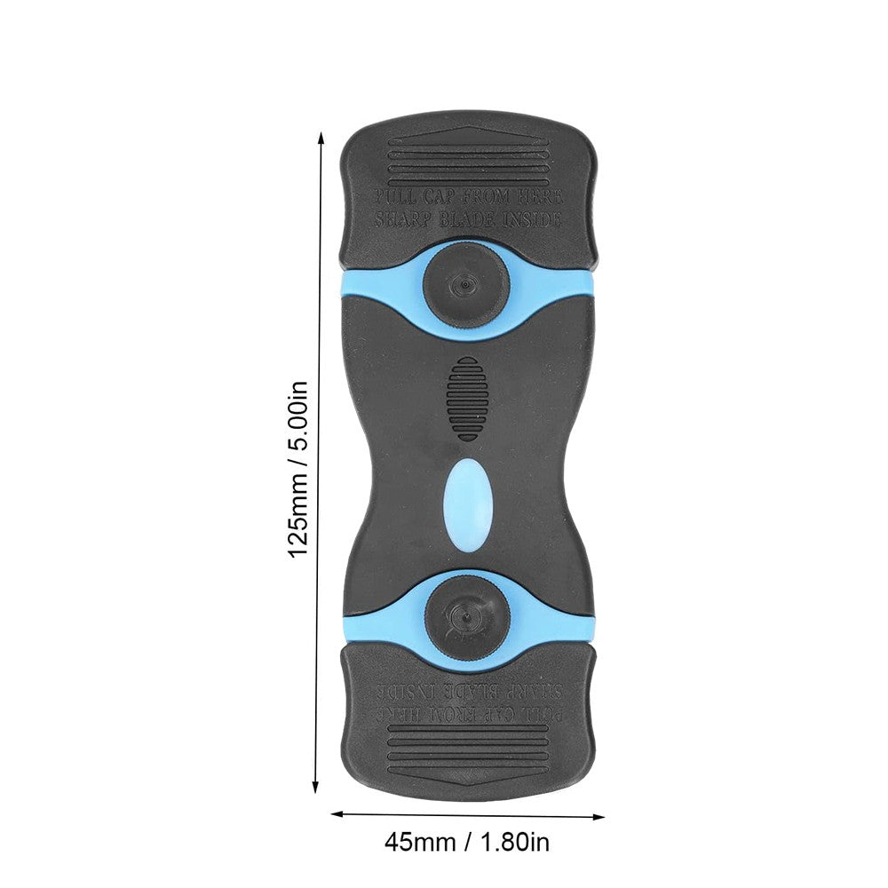 Racleta Multifunctionala pentru Curatare Sticla si Ceramica, Maner Ergonomic Anti-alunecare, Plastic si Metal, 12.5 x 4.5 cm, Include 20 Lame Schimb, Albastru