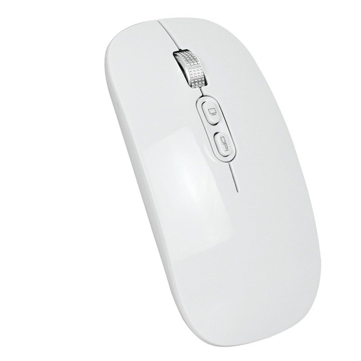 Mouse Wireless Reincarcabil M103, Conectare Duala Bluetooth 5.1 si 2.4GHz, Click Silentios, DPI Reglabil 800-1600, Design Slim, Compatibil Windows si macOS, Alb