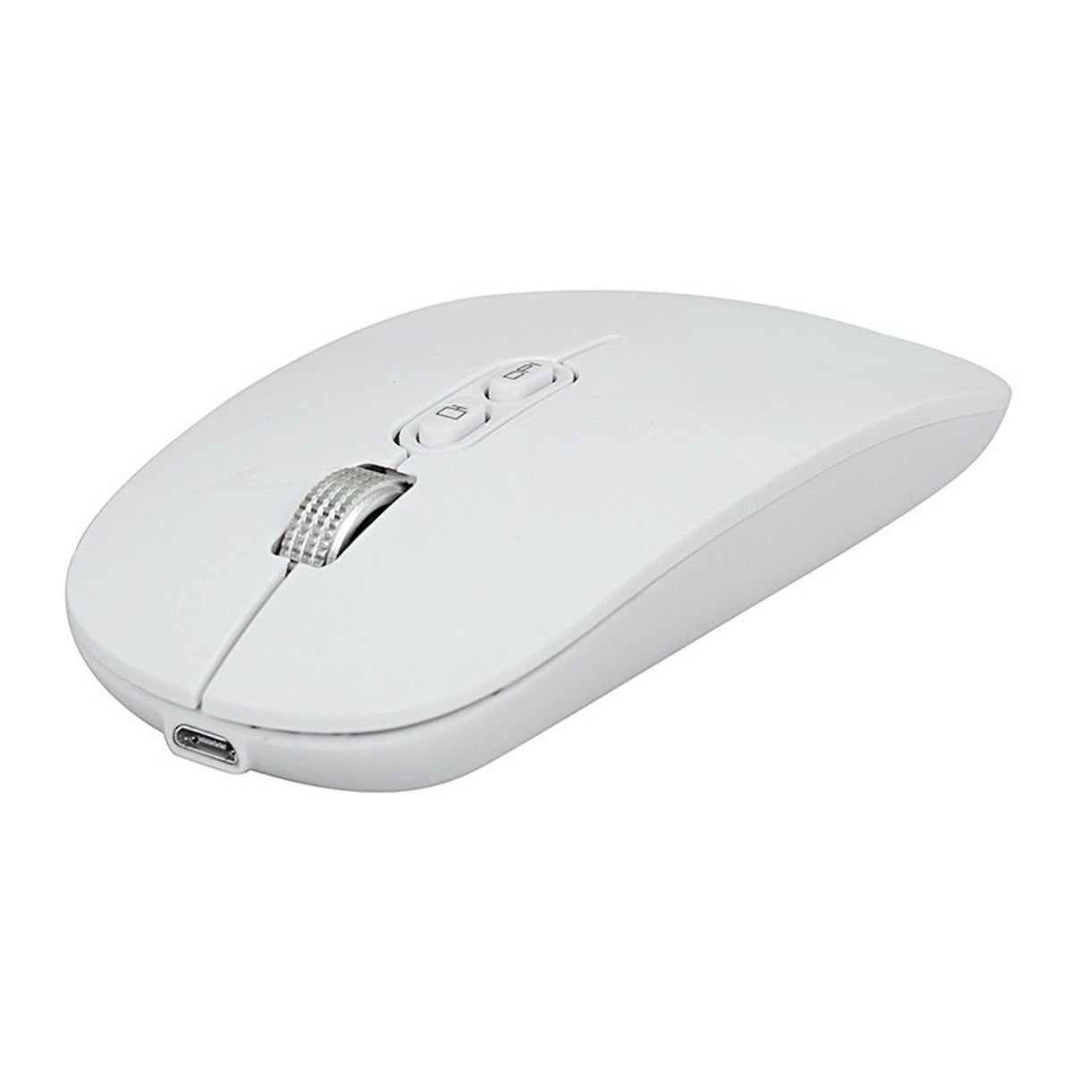 Mouse Wireless Reincarcabil M103, Conectare Duala Bluetooth 5.1 si 2.4GHz, Click Silentios, DPI Reglabil 800-1600, Design Slim, Compatibil Windows si macOS, Alb
