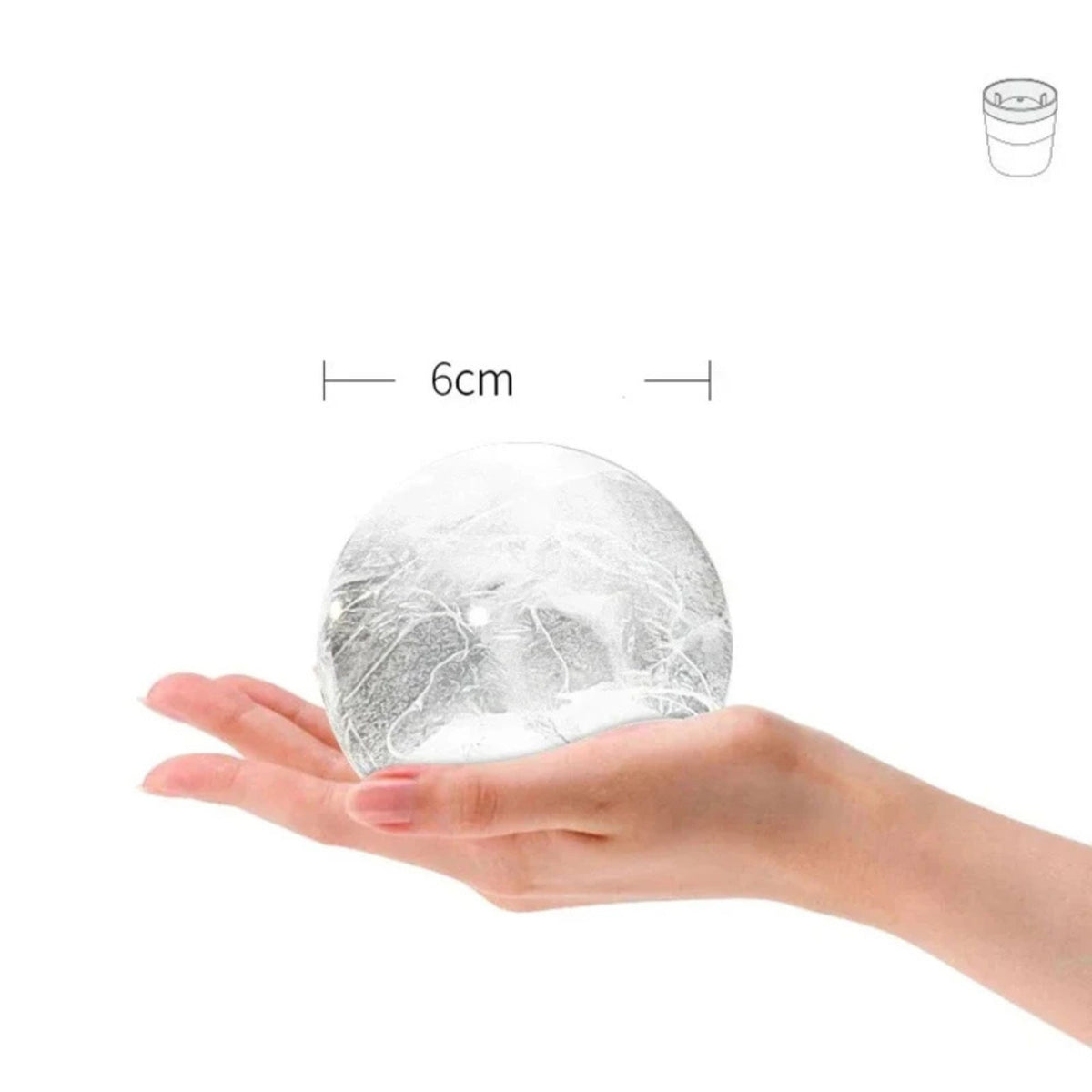 Forma pentru Gheata, Sfera XL 6 cm pentru Whiskey si Cocktail, Silicon Alimentar Premium, Design Stivuibil, Reutilizabila, Alb
