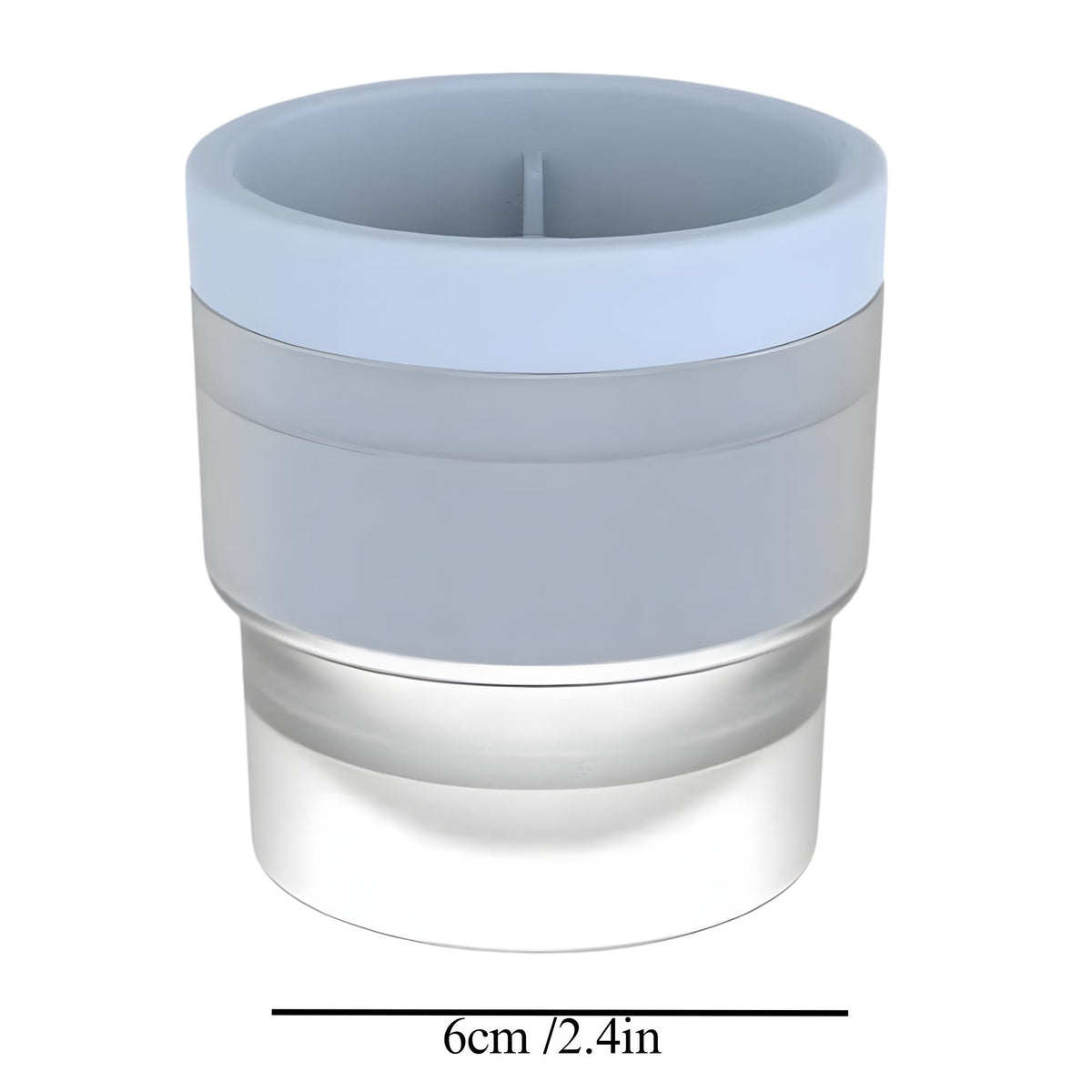Forma pentru Gheata, Sfera XL 6 cm, Topire Lenta pentru Whiskey si Cocktail, Silicon Alimentar si Plastic, Design Stivuibil, Reutilizabila, Albastru