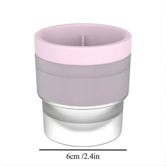 Forma Pentru Gheata, Sfera XL 6 cm, Topire Lenta Pentru Whiskey Si Cocktail, Silicon Alimentar Si Plastic, Design Stivuibil, Roz