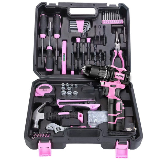 Masina De Gaurit Si Insurubat Cu Acumulator Li-Ion 18V-21V, Motor Fara Perii, Set Complet Scule De Mana Si Accesorii, 2 Trepte Viteza, Valiza Transport, Multicolor