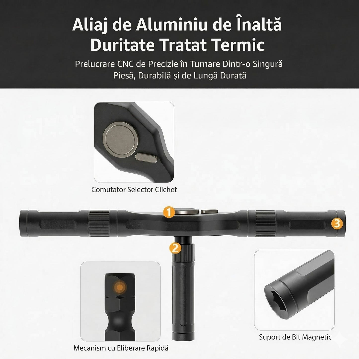 Flyppy AtuMan RS1, Set Surubelnita Cu Clichet Si Biti De Precizie, Maner Ergonomic Cu Sistem De Prindere Multipla, Otel, 24 Piese, 16 x 9.3 x 3.6 cm, Negru