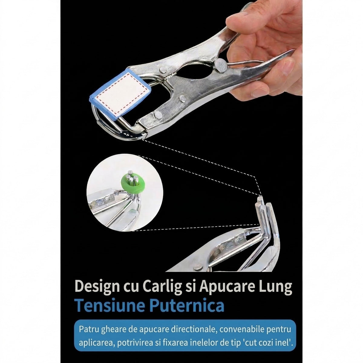 Cleste Electric Pentru Castrare Si Scurtare Coada, Control Temperatura 40 Grade, Mecanism Metalic Extensie, 3.5 W, 220 V, 21 x 6 cm, Albastru