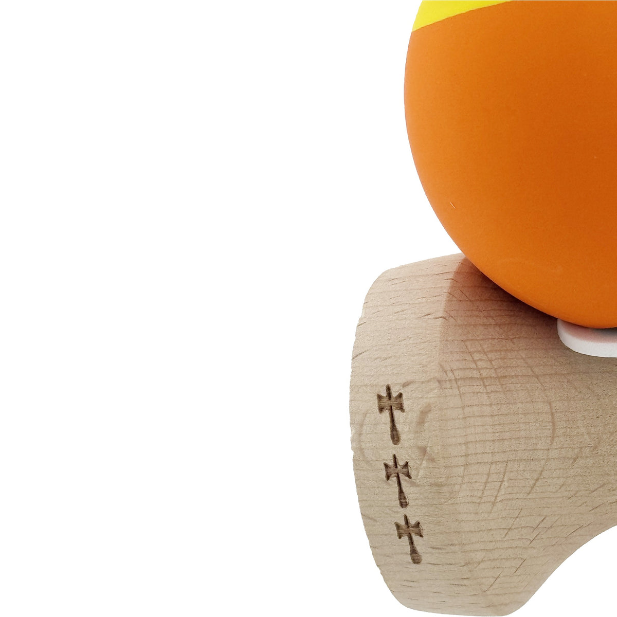 Kendama X Originala, Model V3 Mov / Negru / Alb, Profesionala, Cupe Mari King Size, Rubber Grip, Gaura in Baza, Rulment, Ata 62cm