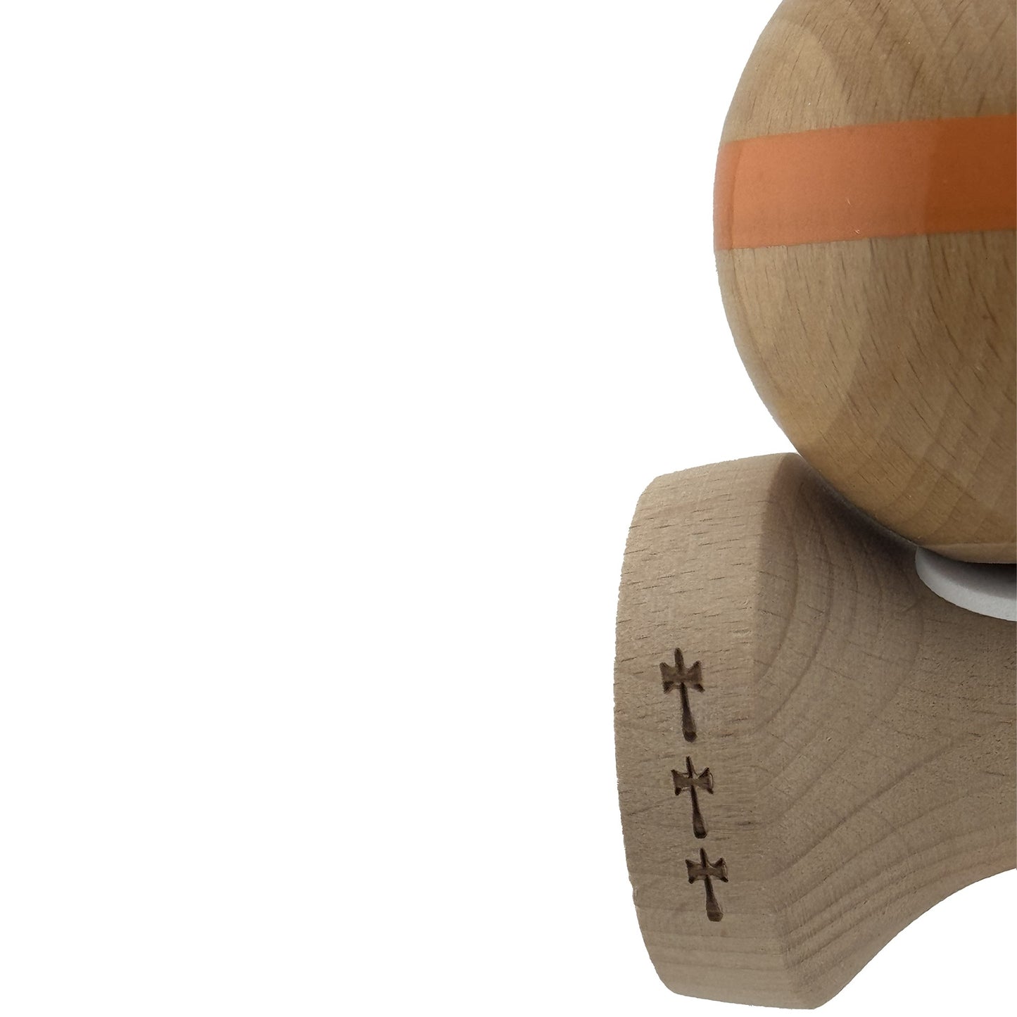 Kendama X Originala, Model V3 Portocaliu, Linie, Profesionala, Cupe Mari King Size, Super Sticky, Gaura in Baza, Rulment, Ata 55cm