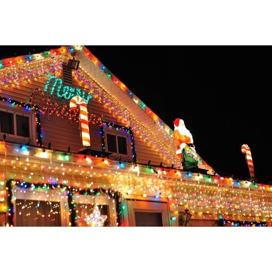 Instalatie Solara Craciun Tip Turturi, Perdea Franjurata Exterior IP44, 143 Led-uri, Telecomanda, 8 Jocuri Lumini, Acumulator 1200 mAh, Fir Alb, 5 m, Multicolor RB-RG