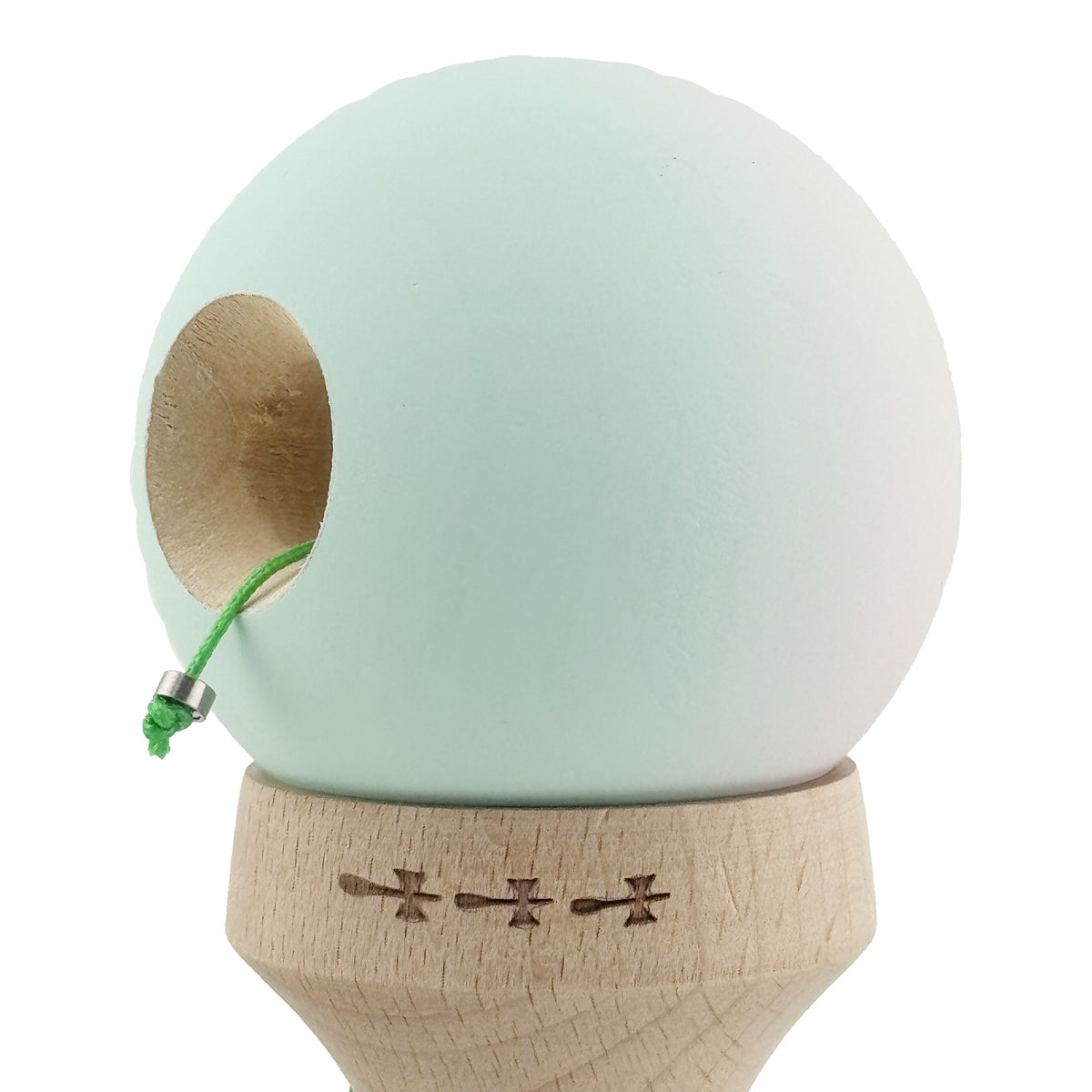 Kendama X Originala, Model V3 Roz / Verde in Degrade, Profesionala, Cupe Mari King Size, Rubber Grip, Gaura in Baza, Rulment, Ata 62cm