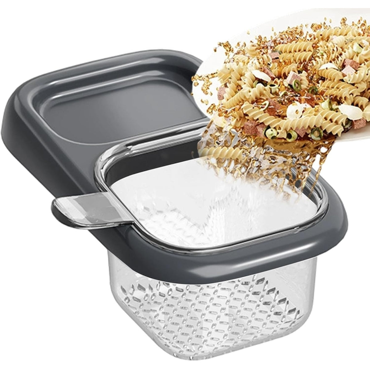 Coș de Scurgere pentru Chiuvetă, Filtru Multifuncțional cu Ventuză și Mâner, Separator Resturi Alimentare, ABS și PET, 22 x 13 x 8.5 cm, Gri