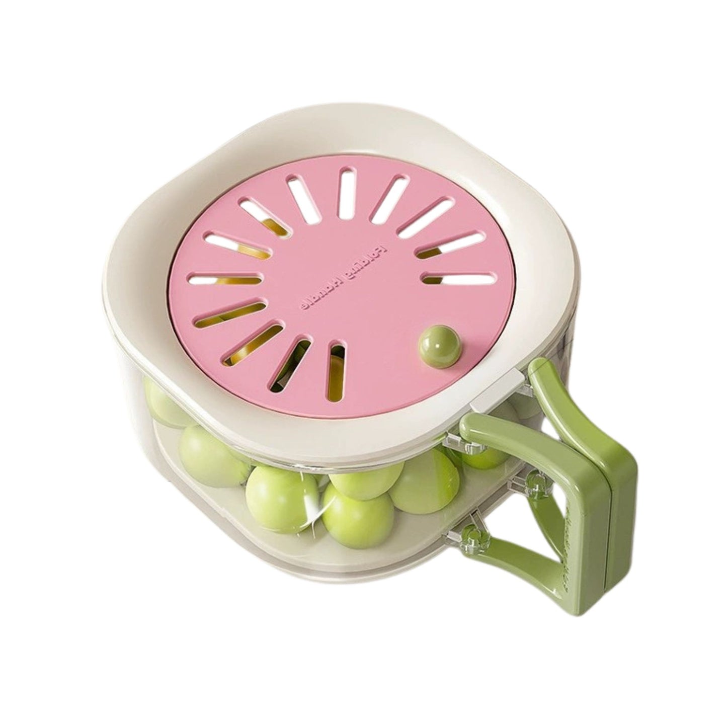 Cos de Scurgere 2 in 1 pentru Fructe si Legume, Scurgator cu Filtru Telescopic si Capac Ventilat, Plastic Rezistent, 15 x 15 x 8.5 cm, Roz/Bej