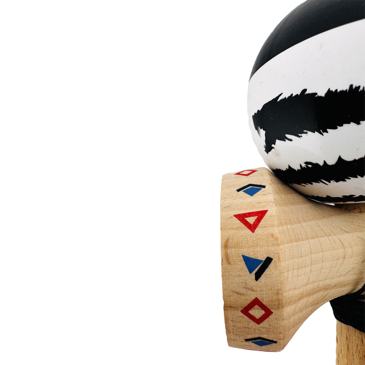 Kendama X Dragon Originala, Model V3 Alb / Negru, Profesionala, Cupe Mari King Size, Super Sticky, Gaura in Baza, Rulment, Ata 62cm