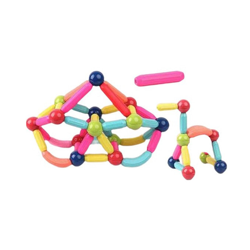 Set Constructie Magnetice pentru Copii, Joc Educativ STEM, Constructor Forme 2D si 3D, Plastic cu Magneti Integrati, 103 Piese, Multicolor