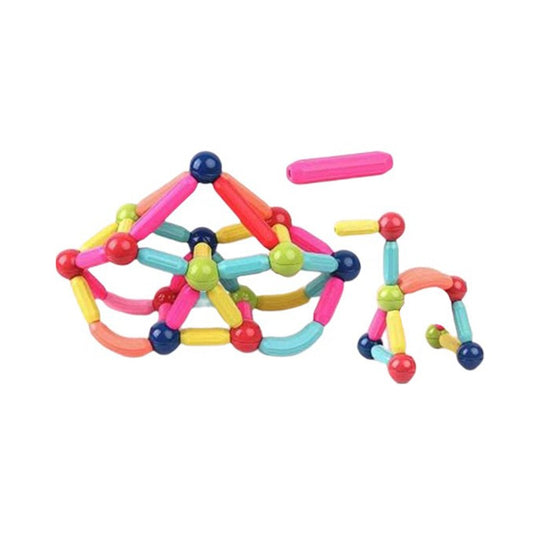 Set Constructie Magnetice pentru Copii, Joc Educativ STEM, Constructor Forme 2D si 3D, Plastic cu Magneti Integrati, 103 Piese, Multicolor