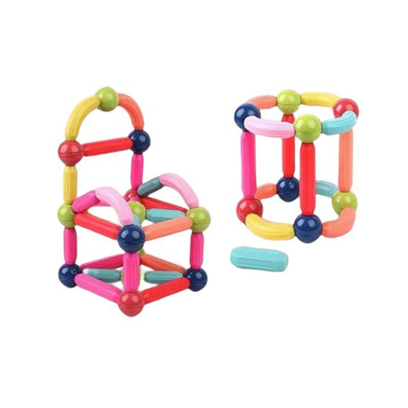 Set Constructor Magnetic Pentru Copii, Piese Magnetice Educative 2D si 3D, Joc de Constructie Tip STEM, Plastic Rezistent, 68 Piese, Multicolor