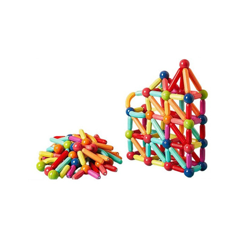 Piese Magnetice pentru Copii, Set Constructor Magnetic Educational, Joc de Constructie 2D si 3D, Plastic cu Magneti Integrati, 72 Piese, Multicolor