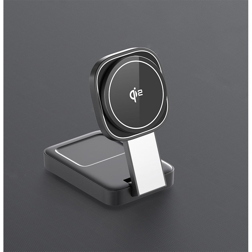 Statie de Incarcare MagSafe 3 in 1, Incarcator Wireless Magnetic Fast Charge 23W, Suport Pliabil si Portabil, Compatibil cu iPhone, Apple Watch si AirPods, 11 x 6.5 x 2.9 cm, Negru