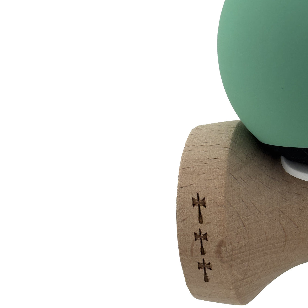 Kendama X Originala, Model V3 Turcoaz / Albastru Inchis, Profesionala, Cupe Mari King Size, Rubber Grip, Gaura in Baza, Rulment, Ata 62cm