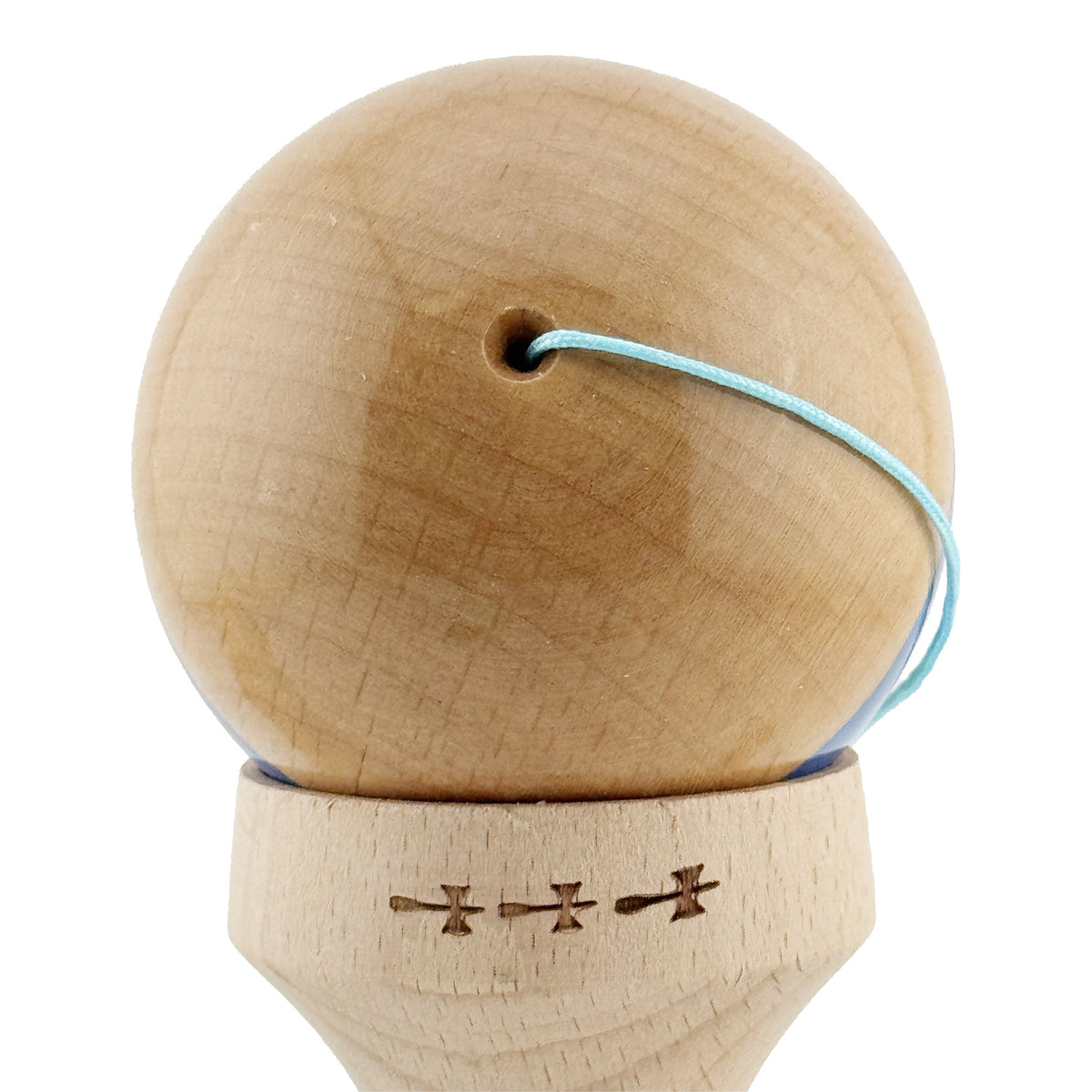 Kendama X Originala, Model V3 Albastru, Linie, Profesionala, Cupe Mari King Size, Super Sticky, Gaura in Baza, Rulment, Ata 55cm