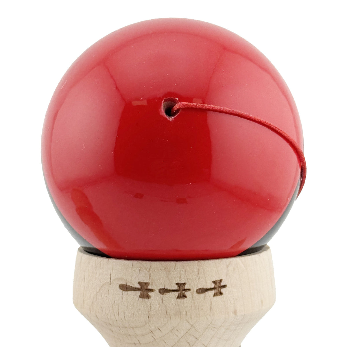Kendama X Originala, Model V3 Rosu / Negru / Galben, Profesionala, Cupe Mari King Size, Super Sticky, Gaura in Baza, Rulment, Ata 62cm