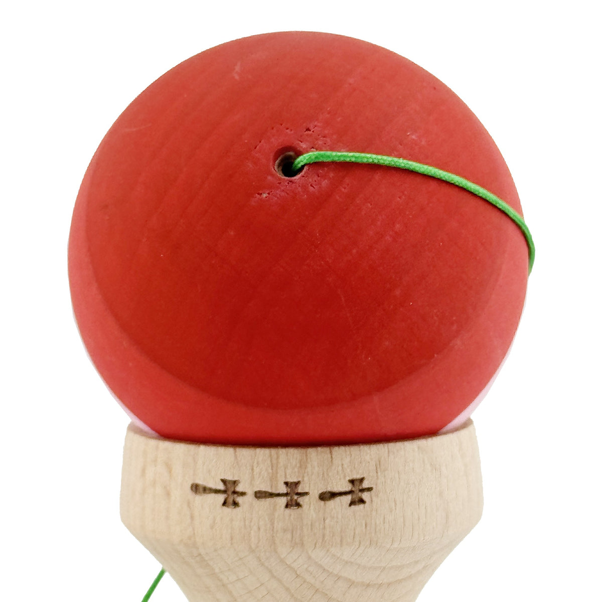 Kendama X Originala, Model V3 Rosu / Roz / Natur, Profesionala, Cupe Mari King Size, Rubber Grip, Gaura in Baza, Rulment, Ata 62cm