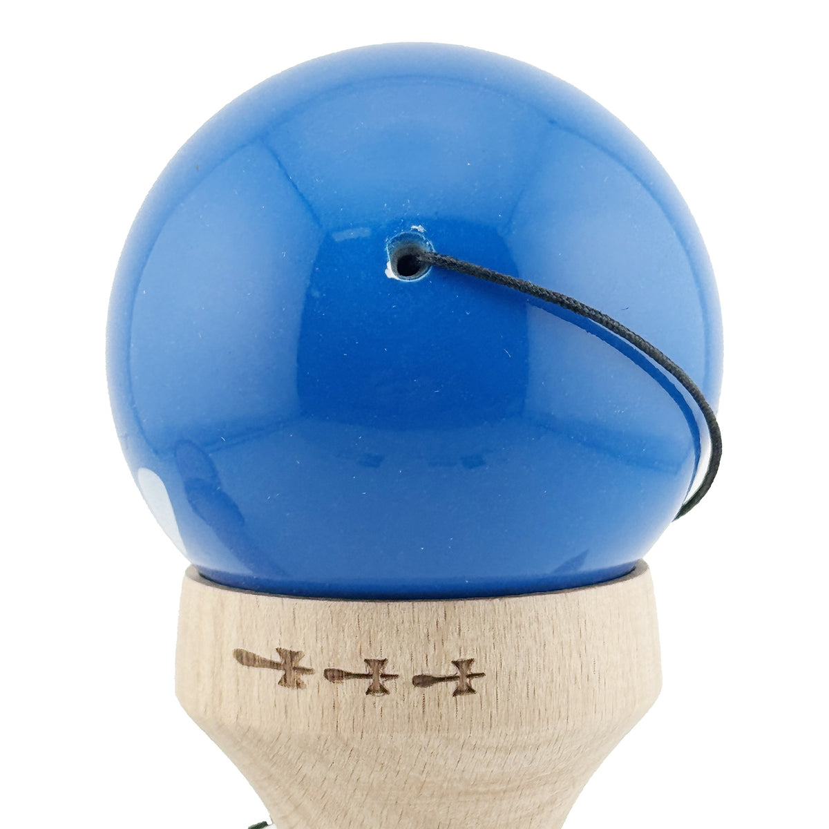 Kendama X Crazy Smile Originala, Model V3 Albastru, Profesionala, Cupe Mari King Size, Super Sticky, Gaura in Baza, Rulment, Ata 62cm