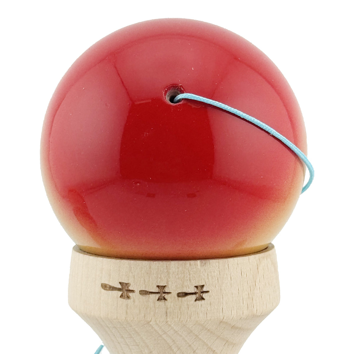 Kendama X Originala, Model V3 Rosu / Galben / Albastru in Degrade, Profesionala, Cupe Mari King Size, Super Sticky, Gaura in Baza, Rulment, Ata 62cm