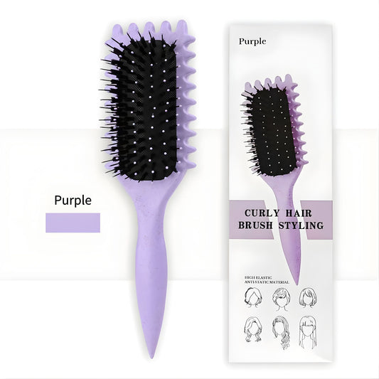 Perie Profesionala pentru Definirea Buclelor, Styling si Volum Par Cret sau Ondulat, Design Ergonomic, Mov, 24.5 x 7 x 4.3 cm