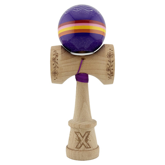 Kendama X Night Sky Originala, Model V3 Mov, Profesionala, Cupe Mari King Size, Super Sticky, Gaura in Baza, Rulment, Ata 62cm