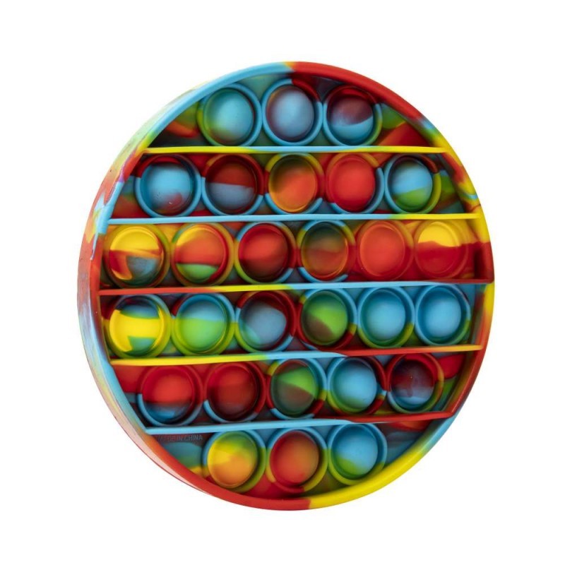 Jucarie Senzoriala Pop It Now, Push Bubble Anti-Stres pentru Copii si Adulti, Silicon Impermeabil, Forma Rotunda, Multicolor, Model 2