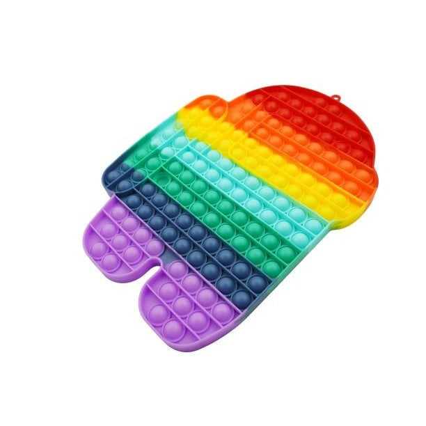 Jucarie Antistres Pop It Now, Senzoriala si Relaxanta, Silicon Lavabil, Forma Among Us, Urias, Multicolor