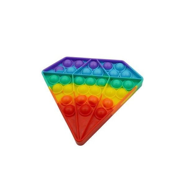 Jucarie Antistres Pop It Now and Flip It, Senzoriala si Educativa, Silicon Rezistent, Forma Diamant, Multicolor