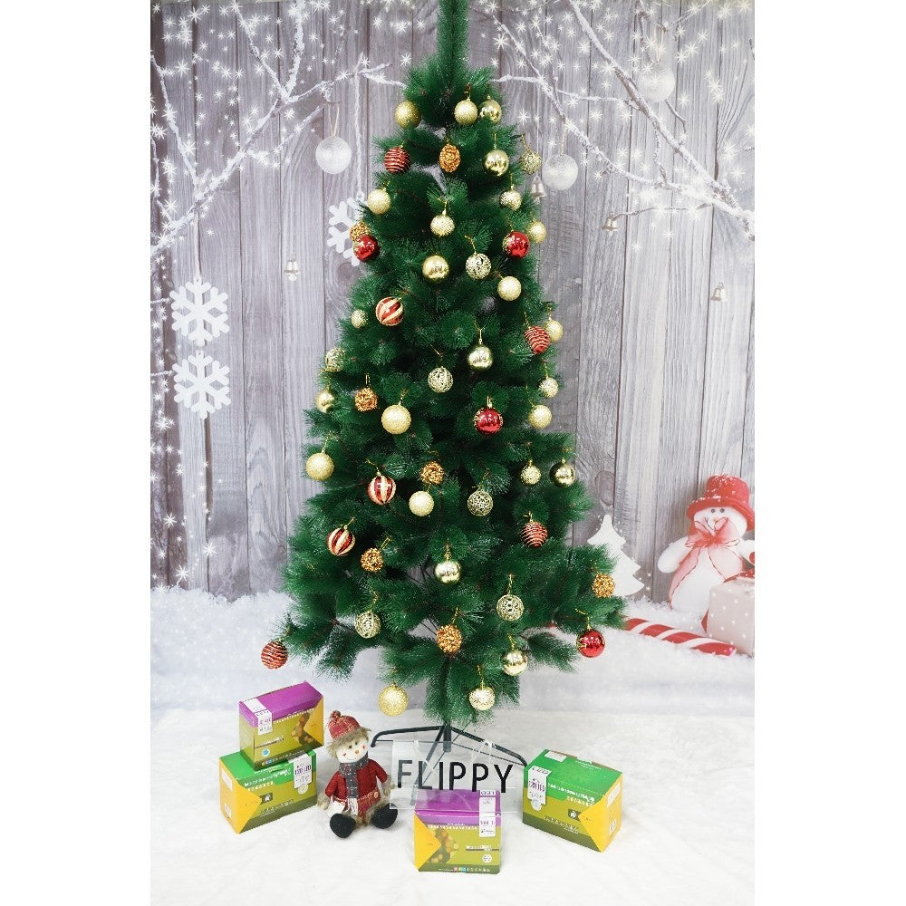 Brad Artificial de Craciun Tip Pin, 350 Ramuri Ace 3D 12 cm, Suport Metalic Inclus, Inaltime 210 cm, Diametru 115 cm, Verde