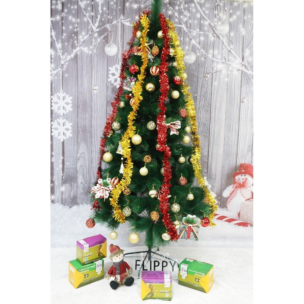 Brad Artificial De Craciun Tip Pin Cu Ace 3D, Set Decorativ Cu Aspect Natural, Ramuri Densitate Ridicata, Suport Metalic Inclus, Inaltime 210 cm, Diametru 115 cm, 350 Ramuri, Verde