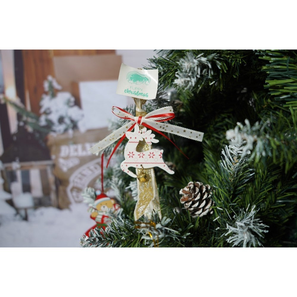 Brad Artificial de Craciun Nins pentru Perete si Colt, Decorat cu Conuri de Pin, 1224 Ramuri, Verde, Suport Metalic Inclus, Inaltime 210 cm, Diametru 149 cm