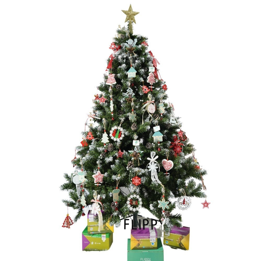 Brad Artificial de Craciun Nins pentru Perete si Colt, Decorat cu Conuri de Pin, 1224 Ramuri, Verde, Suport Metalic Inclus, Inaltime 210 cm, Diametru 149 cm