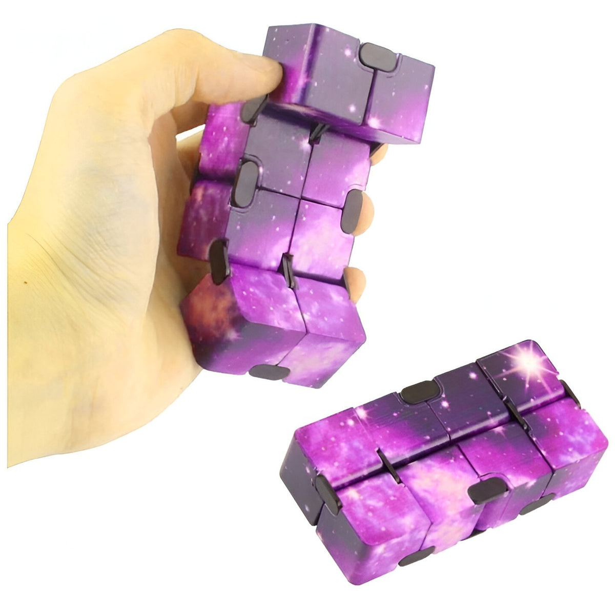 Cub Magic Antistres, Jucarie Interactiva cu Miscari Infinite, Plastic, 4x4x4cm, Violet
