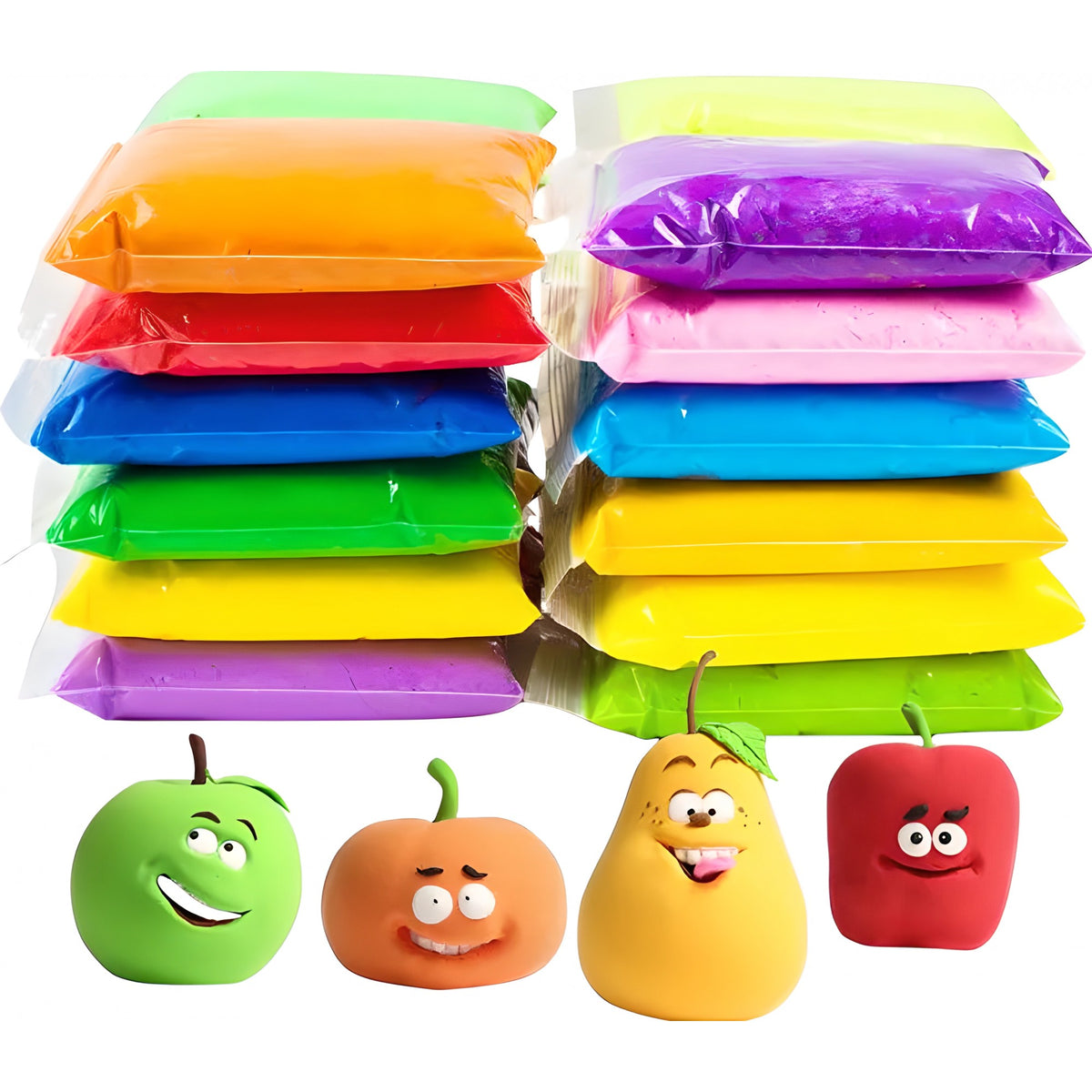 Set Plastilina Inteligenta Magicul Clay, Plastilina Modelatoare Moale Si Elastica, Include Accesorii Modelare, 12 Pungi, Multicolor, Varsta +3 Ani