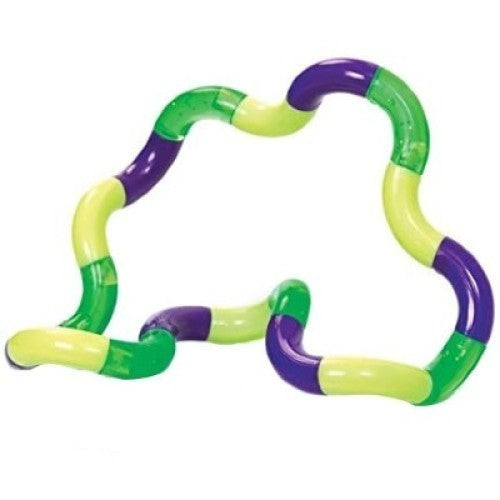 Jucarie Senzoriala Antistres, Fidget Twist cu Miscari Infinite, Plastic, Galben/Verde/Violet, 3+ Ani