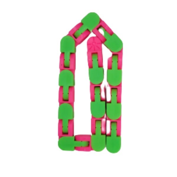 Jucarie Senzoriala Antistres, Puzzle De Imbinat Tip Sarpe, Dezvoltare Motricitate, Plastic, 24 Piese, Verde/Mov