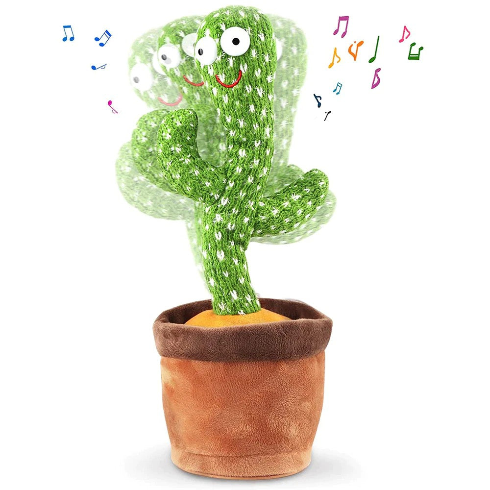 Jucarie Cactus Dansator, Interactiv, Canta si Imita, Plus, Verde, 37cm