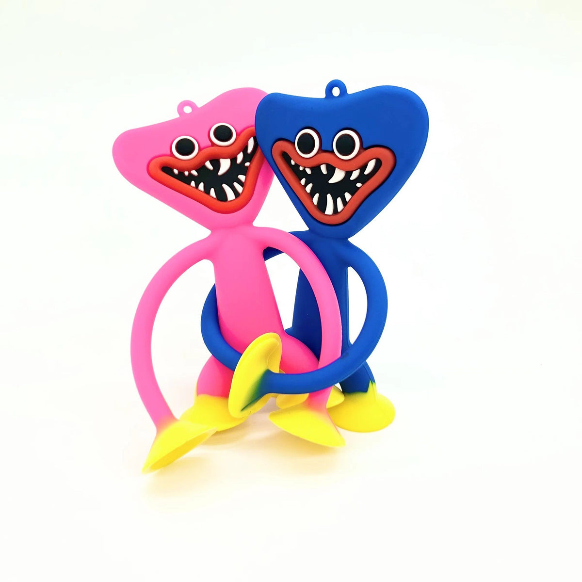 Jucarie Huggy Wuggy cu Ventuze, Antistres Flexibil Poppy Playtime, Material Nedaunator, Roz