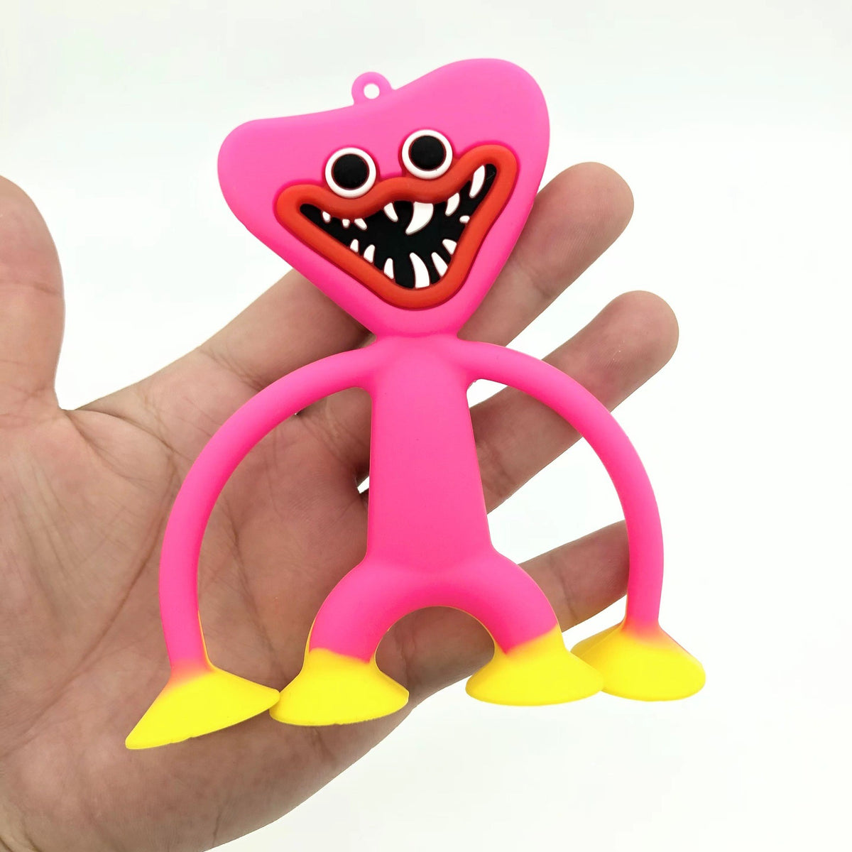 Jucarie Huggy Wuggy cu Ventuze, Antistres Flexibil Poppy Playtime, Material Nedaunator, Roz
