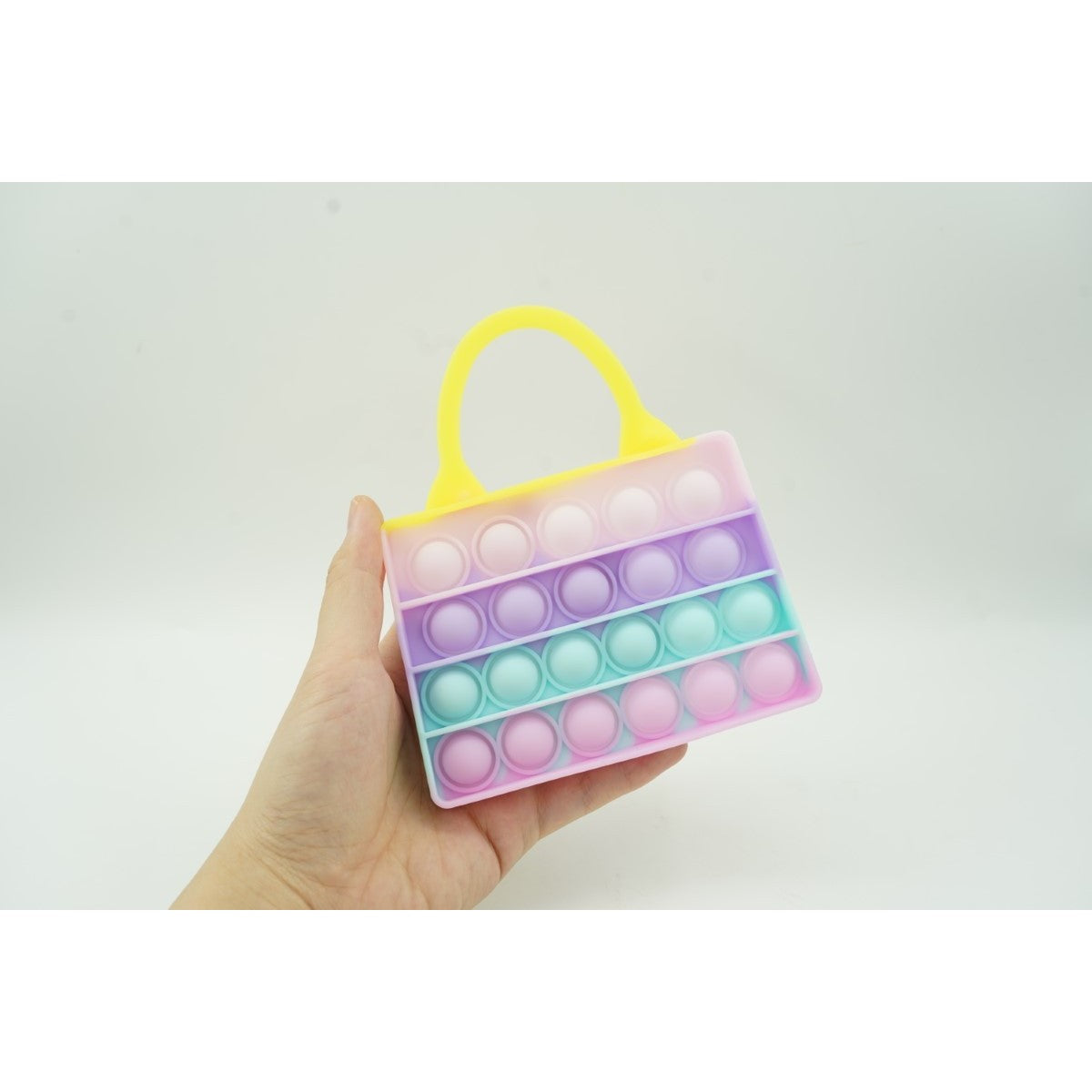 Geanta de Umar Antistres Pop It Now And Flip It, Jucarie Senzoriala din Silicon, Model Macarons, Colorat multi-color