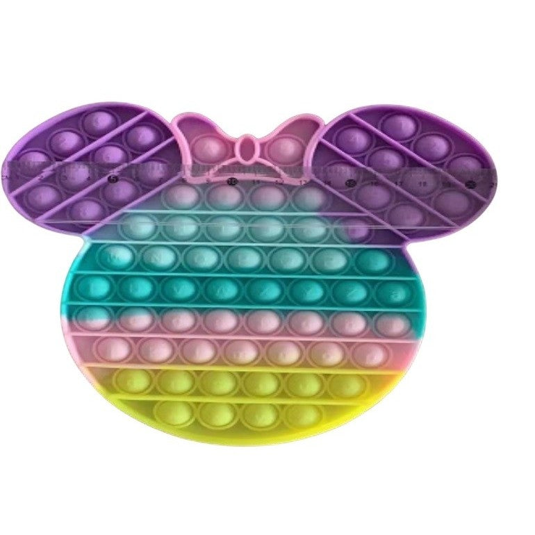 Jucarie Antistres Pop It Now and Flip It, Model Minnie Mouse, Silicon Flexibil, Design Reversibil, Multicolor